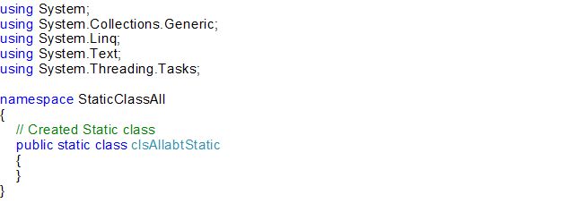 Create one static class